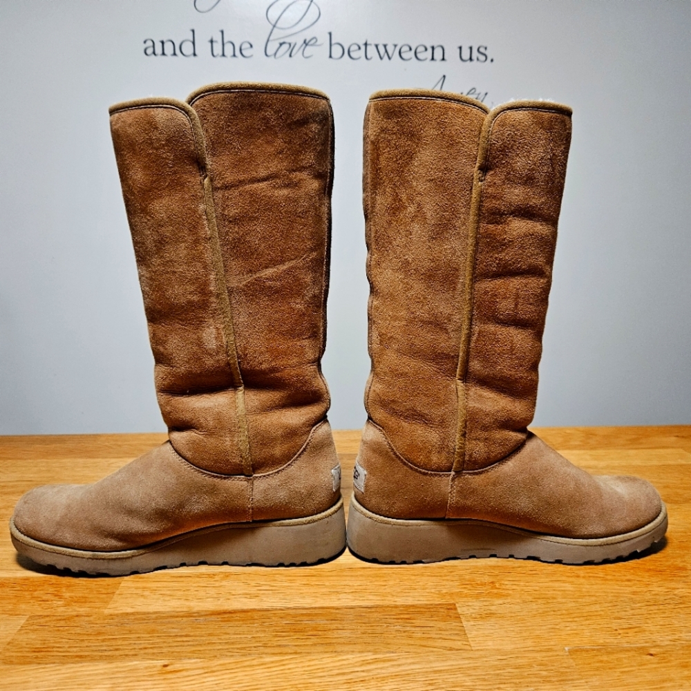 Ugg Kara Chestnut Demi Wedge Classic Tall And Slim Boots Twinface And Suede View 5